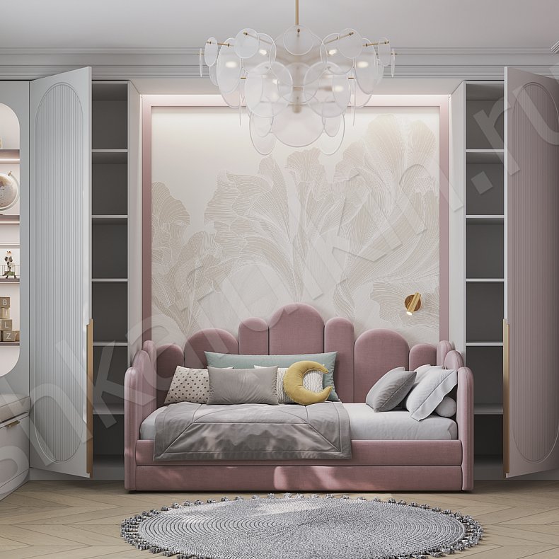 Изображение Детская Скаволлини Белый Неоклассика 2х створчатые Детская Для вещей 5