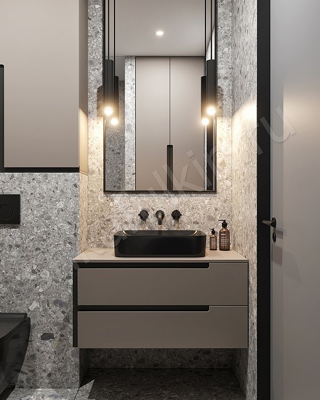 Мебель в ванную Доренго Светлые Коричневый Минимализм   Для вещей 5