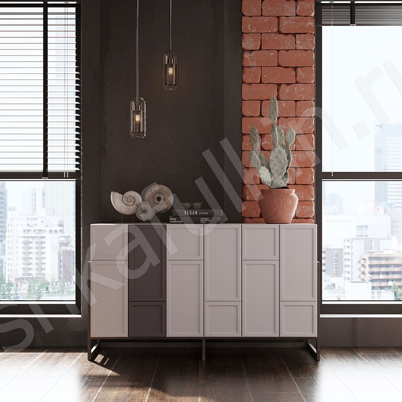 Гарнитур Урбан Белый Цветной Светлые Лофт 2х створчатые Гостиная Для вещей 7