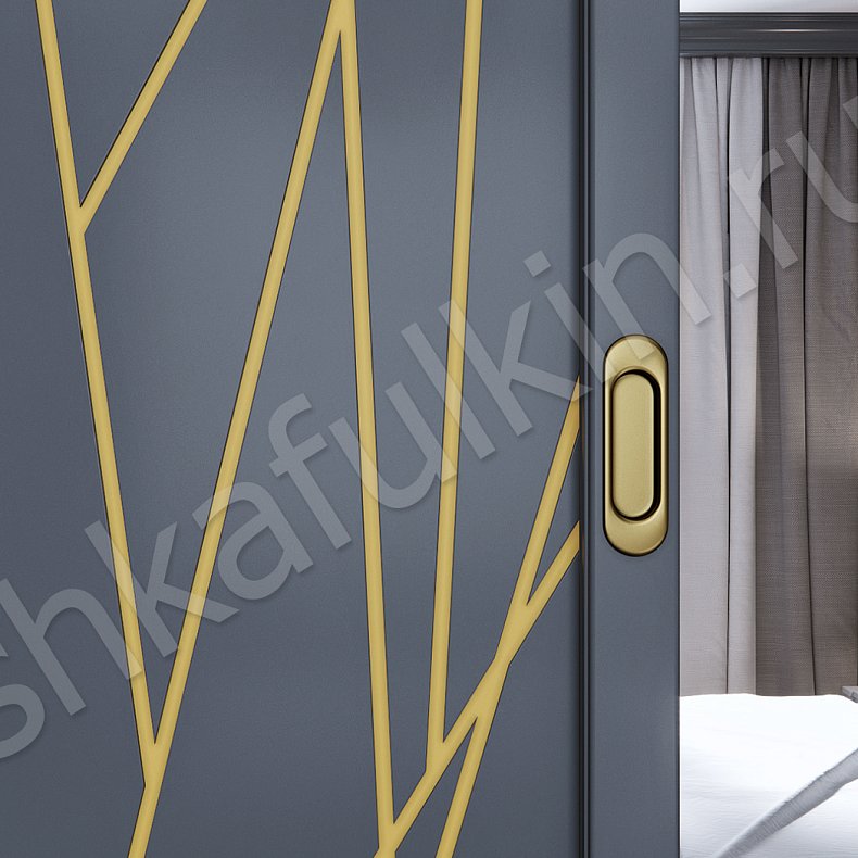 Изображение Корпусный шкаф-купе Золто Темные Серый Современный 3х створчатые Спальня Для вещей 4