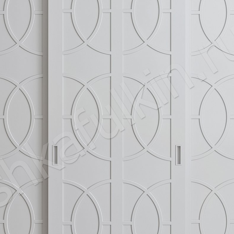 Изображение Шкаф-купе Ажур Светлые Белый Классика 3х створчатые Спальня Для вещей 4