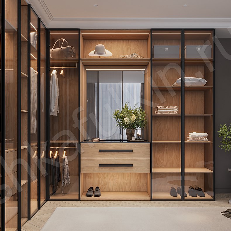 Гардеробная Перетти Древесный Современный  Гардеробная Для вещей Для белья 1