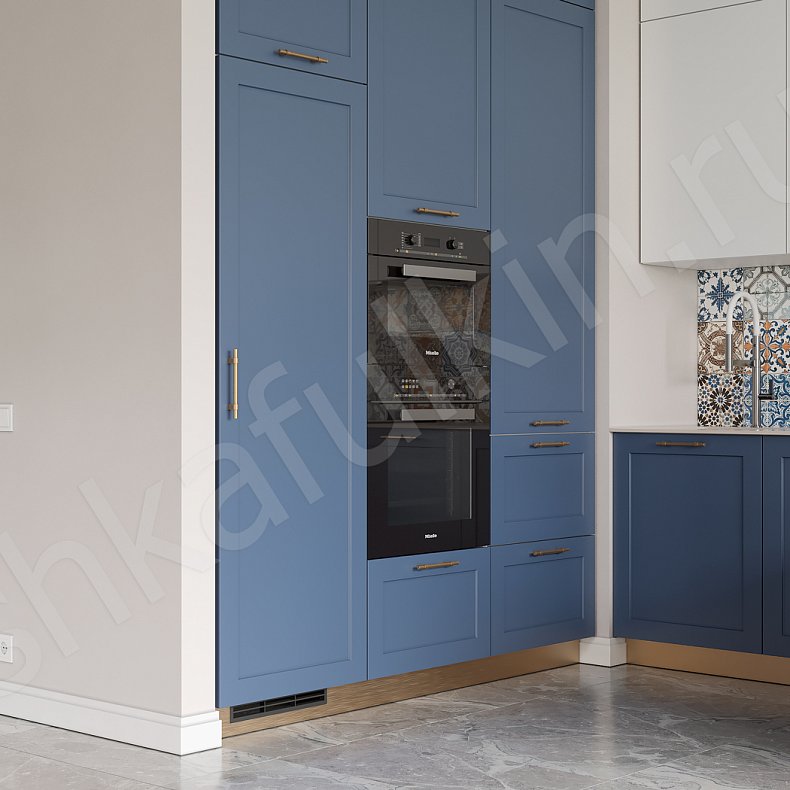 Изображение Кухня Атлантида Светлые Синий Цветной Белый Неоклассика   Для посуды 3