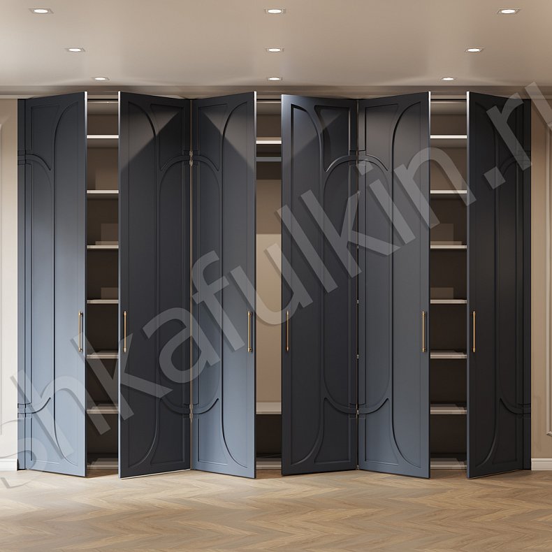 Изображение Прихожая Бернард Темные Серый Неоклассика 6и створчатые Коридор Для вещей 3