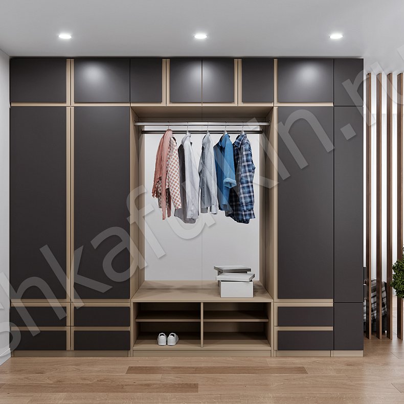 Изображение Прихожая Карибия Древесный Цветной Минимализм 3х створчатые Прихожая Для вещей 10