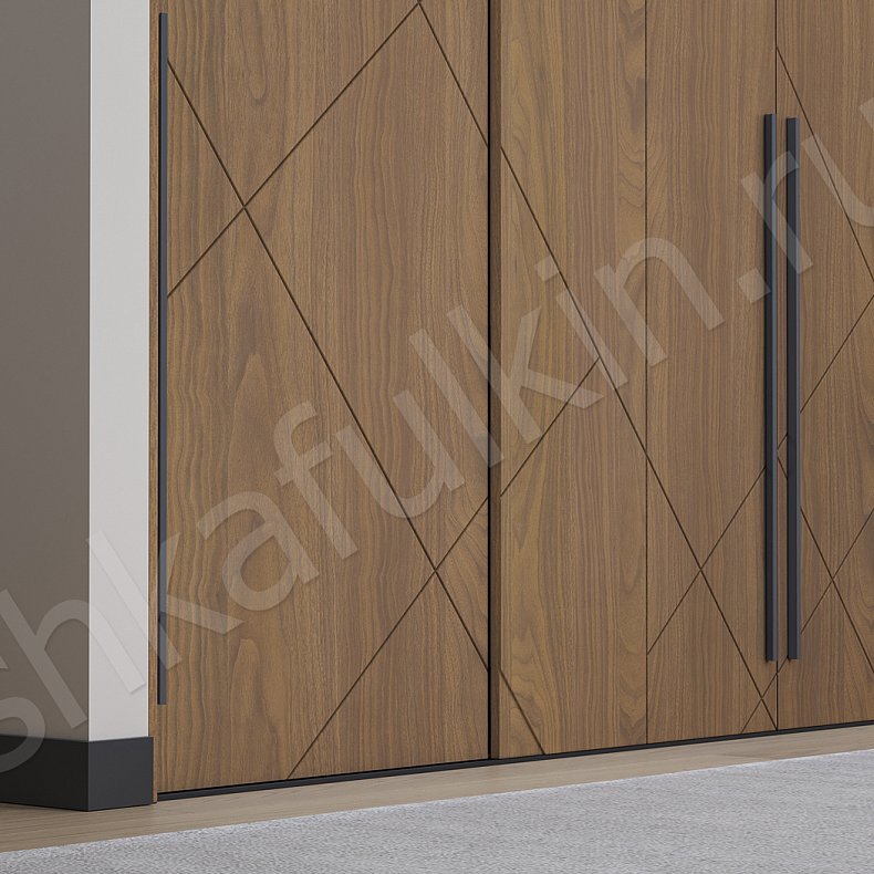 Шкаф-купе Адонис Темные Древесный Неоклассика 4х створчатые Спальня Для вещей Для белья 4