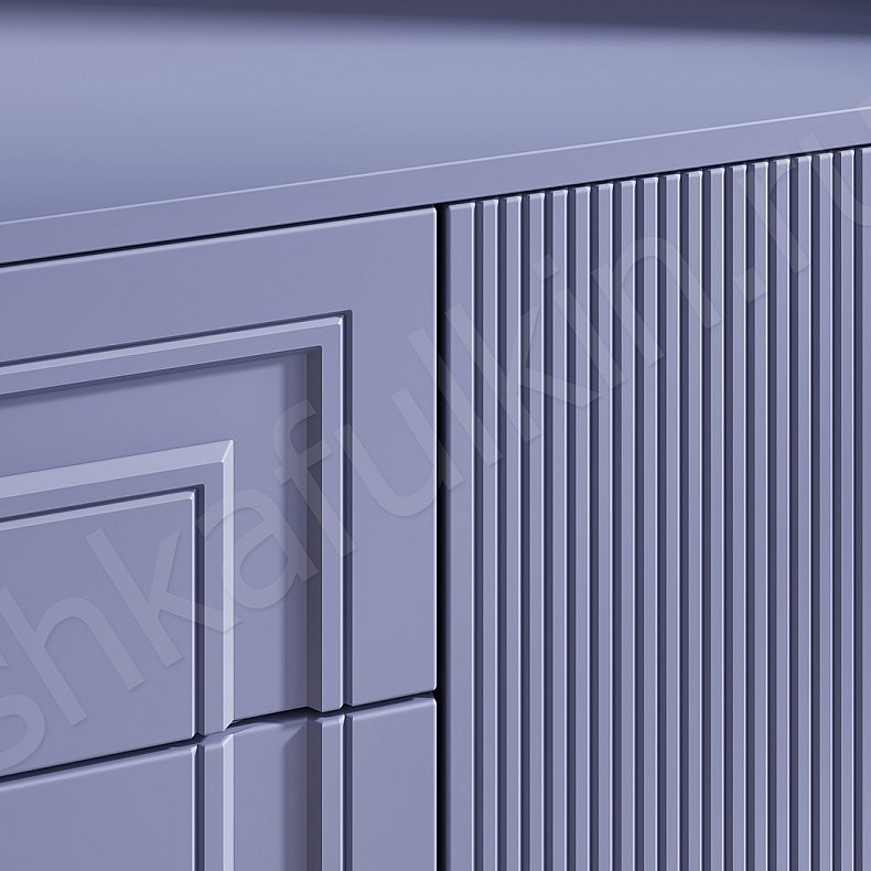 Изображение Стенка Феодал Цветной Синий Светлые Неоклассика 2х створчатые Гостиная Для книг Для декора Под ТВ 4