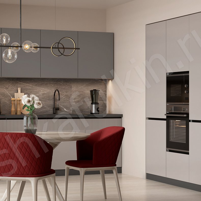 Изображение Кухня Сильвана Серый Светлые Коричневый Современный   Для посуды 2