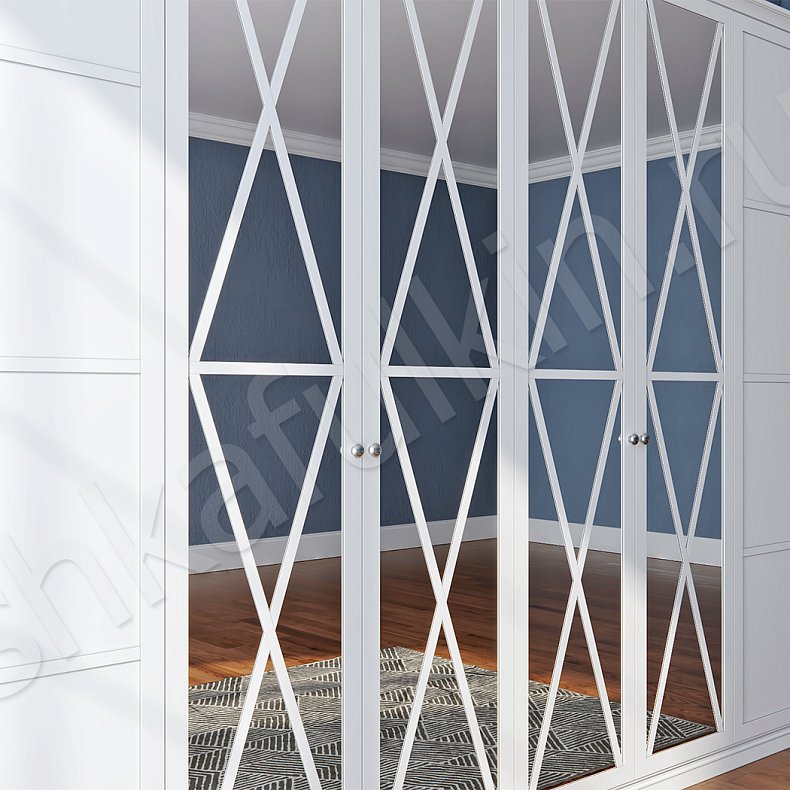 Изображение Корпусный шкаф Лаура Белый Светлые Скандинавский 6и створчатые Гостиная Для вещей 3