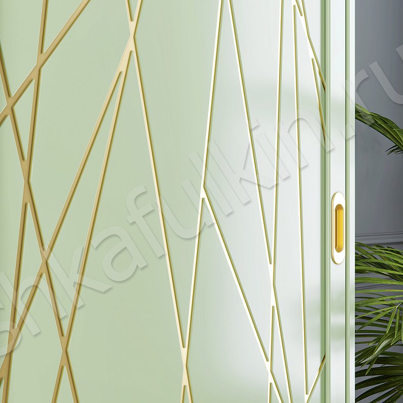 Изображение Корпусный шкаф-купе две двери Дори Зеленый Неоклассика 2х створчатые Гостиная Для вещей 6