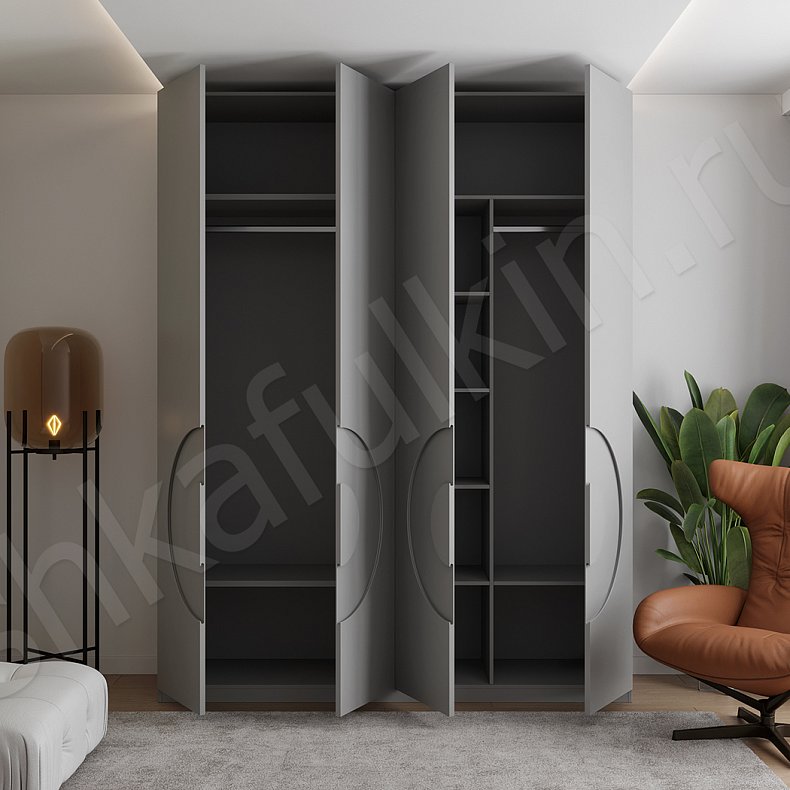 Шкаф Меридиан Белый Цветной Коричневый Серый Светлые Современный 4х створчатые Спальня Для вещей 2