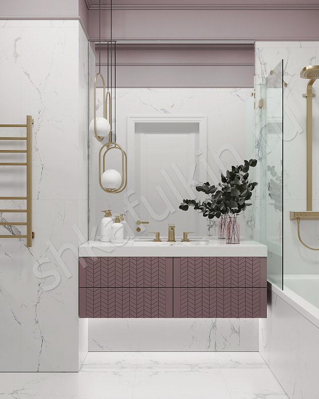 Мебель в санузел Мелисса Цветной Розовый Светлые Современный   Для вещей