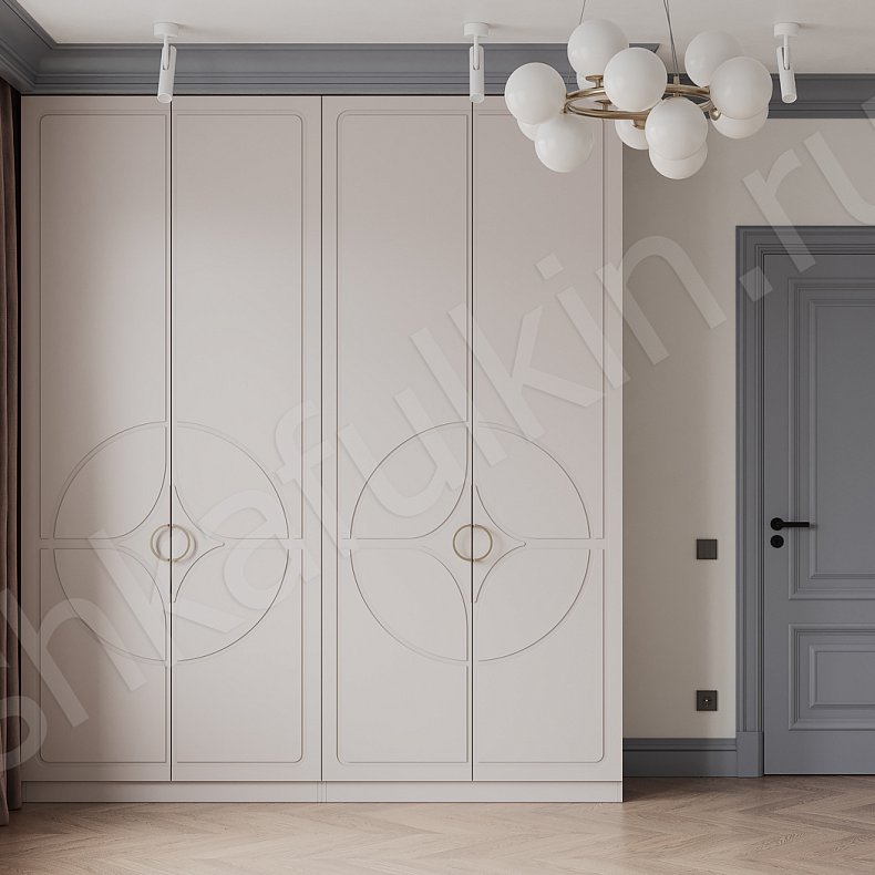 Изображение Шкаф Кимберли Белый Светлые Современный 4х створчатые Спальня Для вещей 3