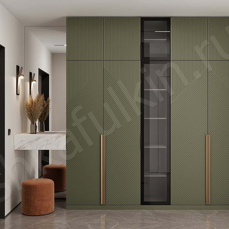 Прихожая с консолью Нотариус Черный Цветной Темные Зеленый Современный 5и створчатые Прихожая Для вещей 2