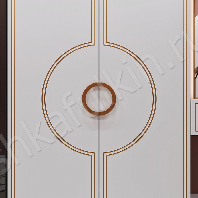 Прихожая Эллада Белый Золото Светлые Неоклассика 4х створчатые Прихожая Для вещей 3