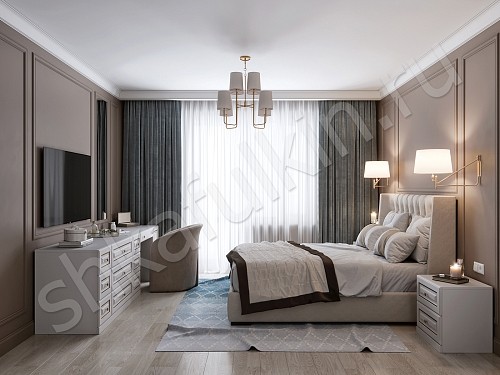 Изображение цвета Тумба прикроватная Примадонна Светлые Золото Белый Классика  Спальня Для декора Для книг