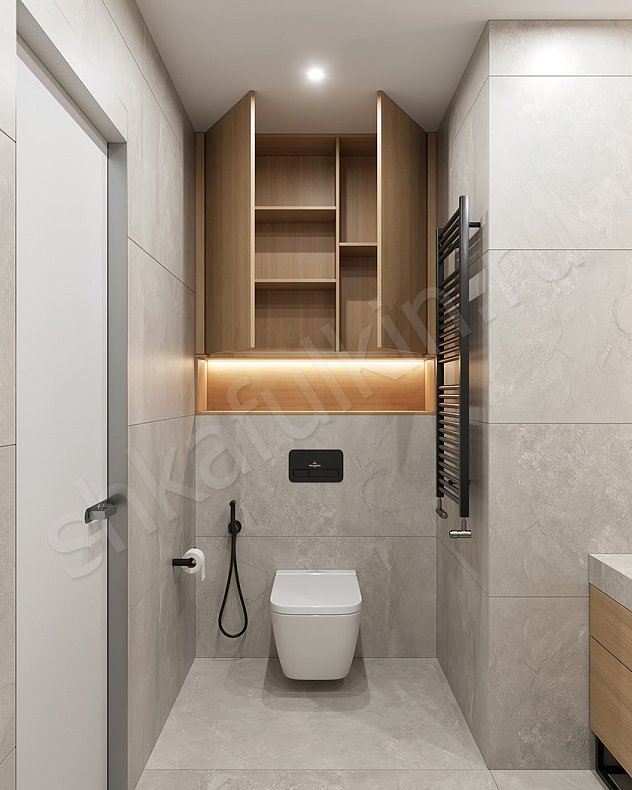 Мебель в санузел Ролан Светлые Древесный Современный 2х створчатые  Для вещей 2