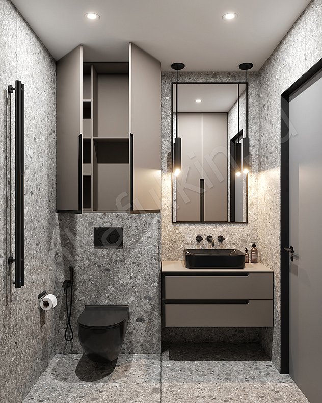 Мебель в ванную Доренго Светлые Коричневый Минимализм   Для вещей 1