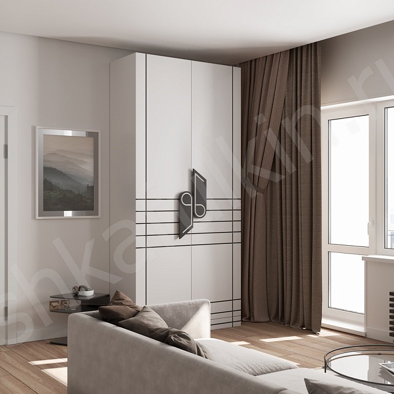 Шкаф Моцарт Белый Современный 2х створчатые Гостиная Для вещей