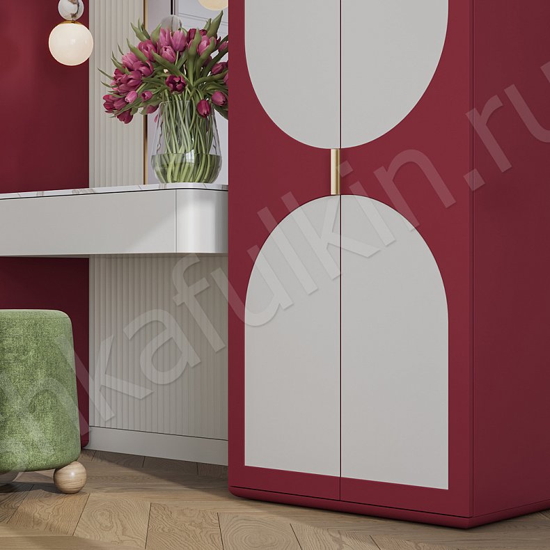 Прихожая Верданни Светлые Красный Цветной Белый Современный 2х створчатые Прихожая Для вещей 3