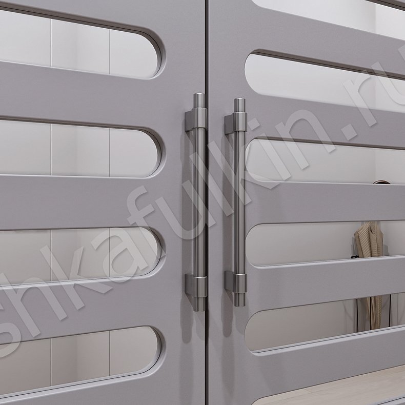 Прихожая Азиза Древесный Цветной Серый Минимализм 2х створчатые Прихожая Для вещей 5