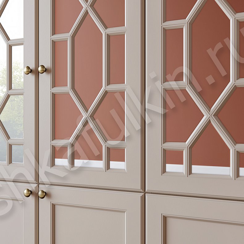 Изображение Корпусный шкаф Смит Белый Черный Светлые Темные Неоклассика 6и створчатые Гостиная Для книг Для вещей 6