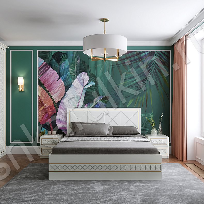 Гарнитур Октавия Золото Белый Классика 4х створчатые Спальня Для вещей 1