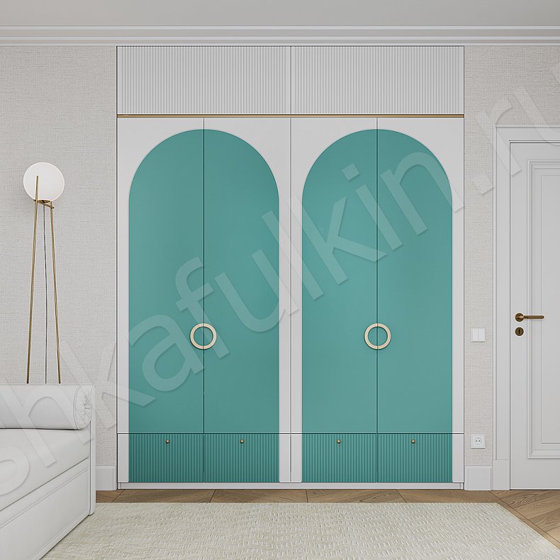 Изображение Детская Ариэль Розовый Светлые Неоклассика 4х створчатые Детская Для книг Для вещей 2