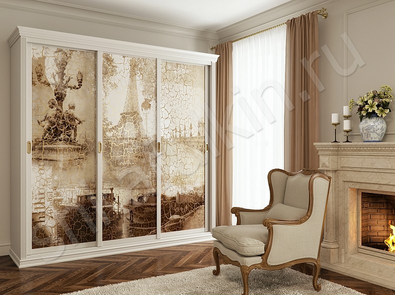 Корпусный шкаф-купе Кракелюр