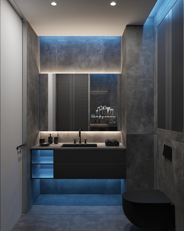 Мебель в санузел Шондер Темные Черный Современный   Для вещей 1