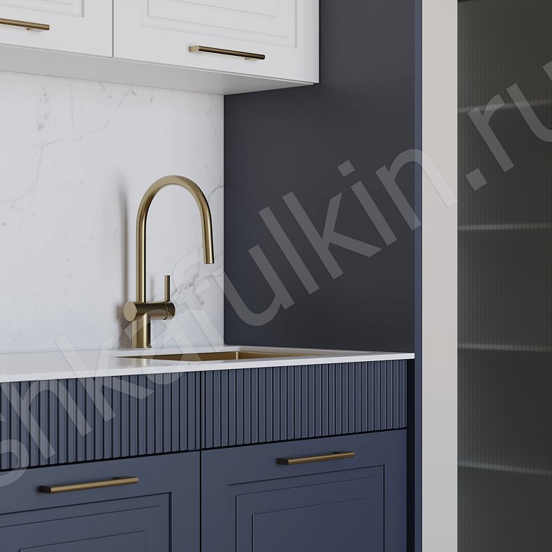 Изображение Кухня Люмьер Темные Синий Белый Неоклассика Для посуды 4