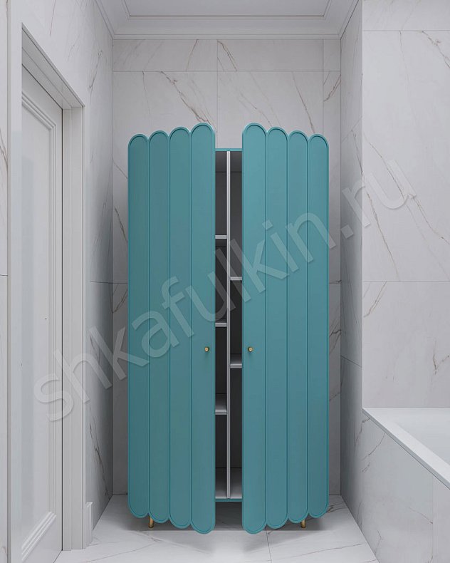 Мебель в ванную Монмартр Светлые Синий Цветной Неоклассика 2х створчатые  Для вещей 5