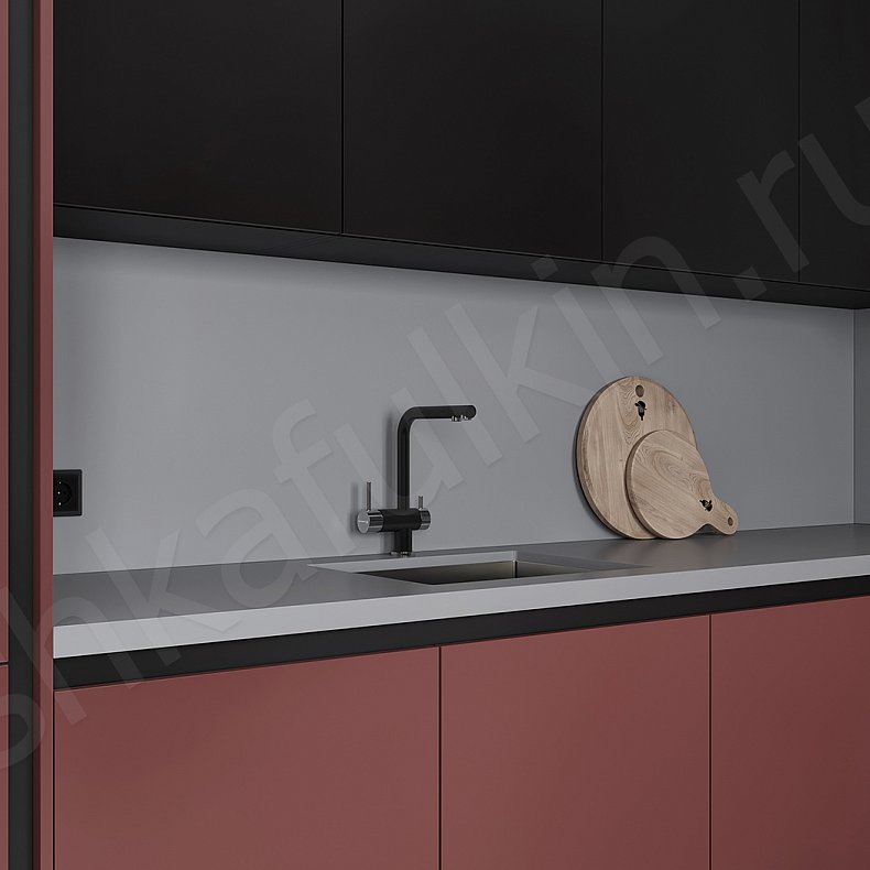 Изображение Кухня Фиеста Темные Красный Цветной Современный Для посуды 2