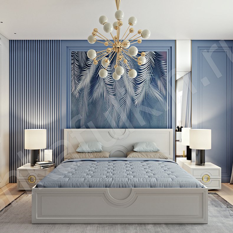 Изображение Гарнитур Агнесса Белый Светлые Неоклассика 4х створчатые Спальня Для вещей 1