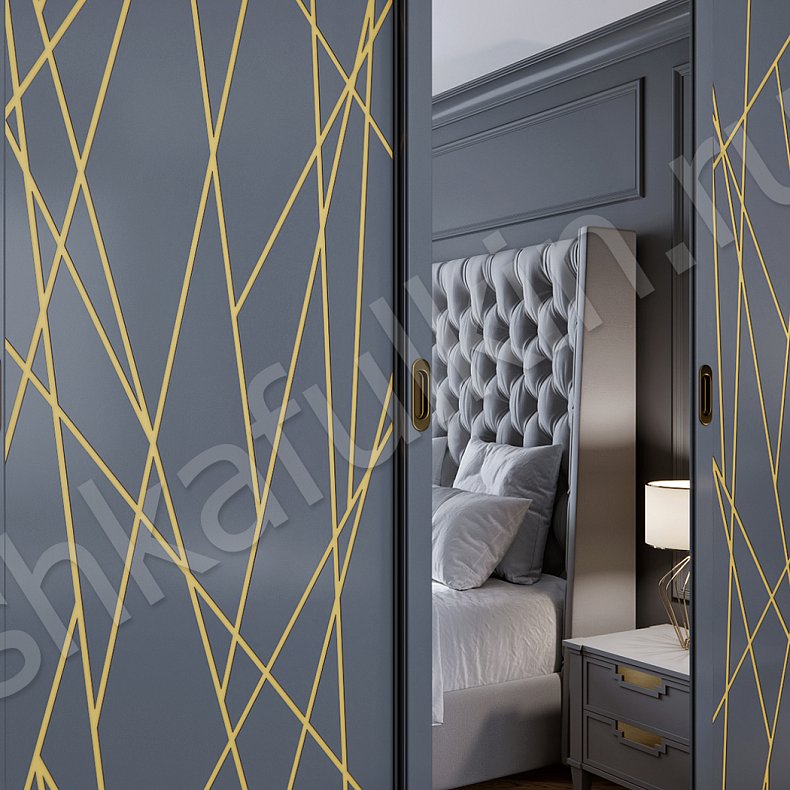 Изображение Корпусный шкаф-купе Золто Темные Серый Современный 3х створчатые Спальня Для вещей 2