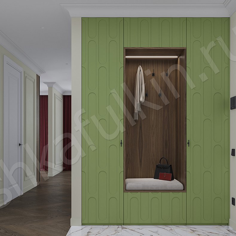 Прихожая Акаста Зеленый Светлые Древесный Цветной Современный  Прихожая Для вещей 1