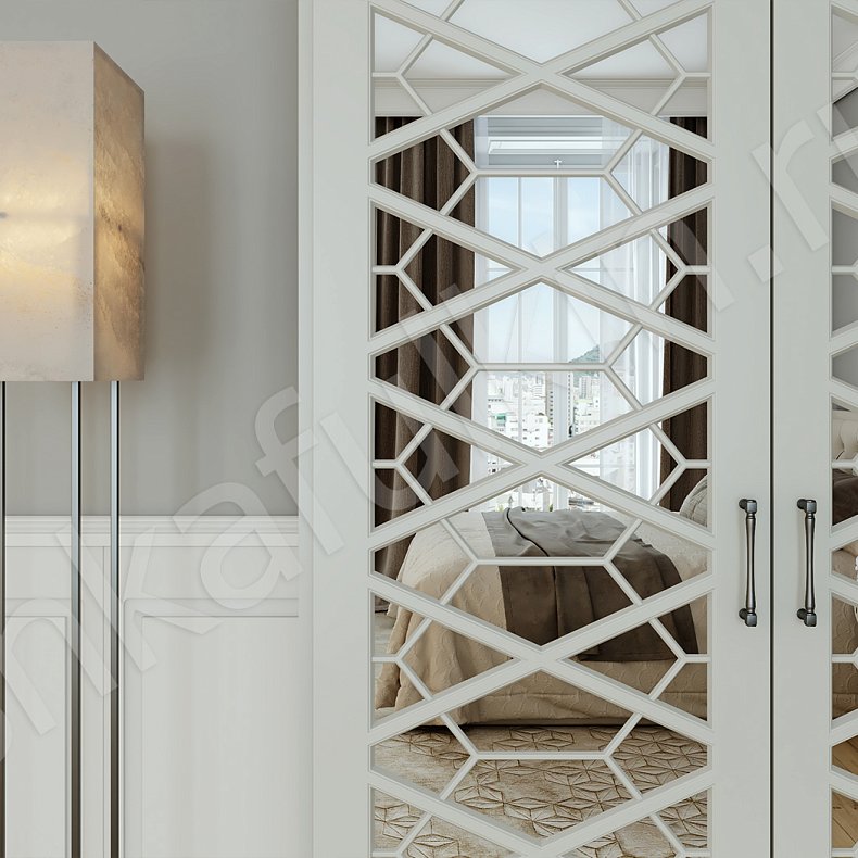 Угловой шкаф Бенедикт Белый Светлые Классика 6и створчатые Спальня Для вещей 4