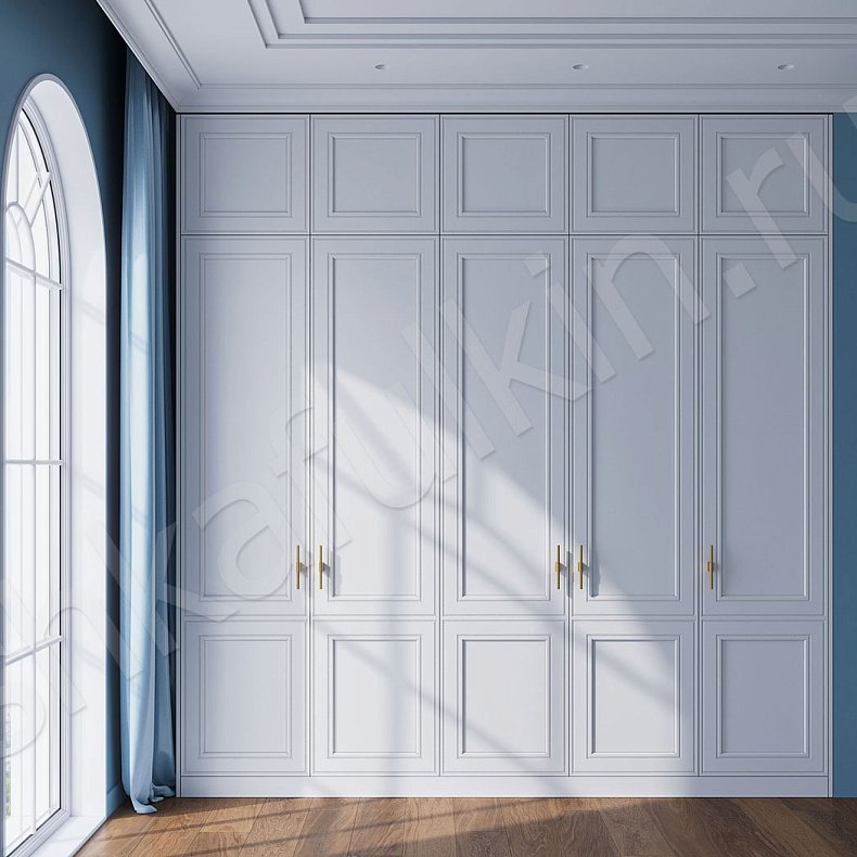 Встроенный шкаф Параиба Белый Светлые Классика 5и створчатые Спальня Для белья 2