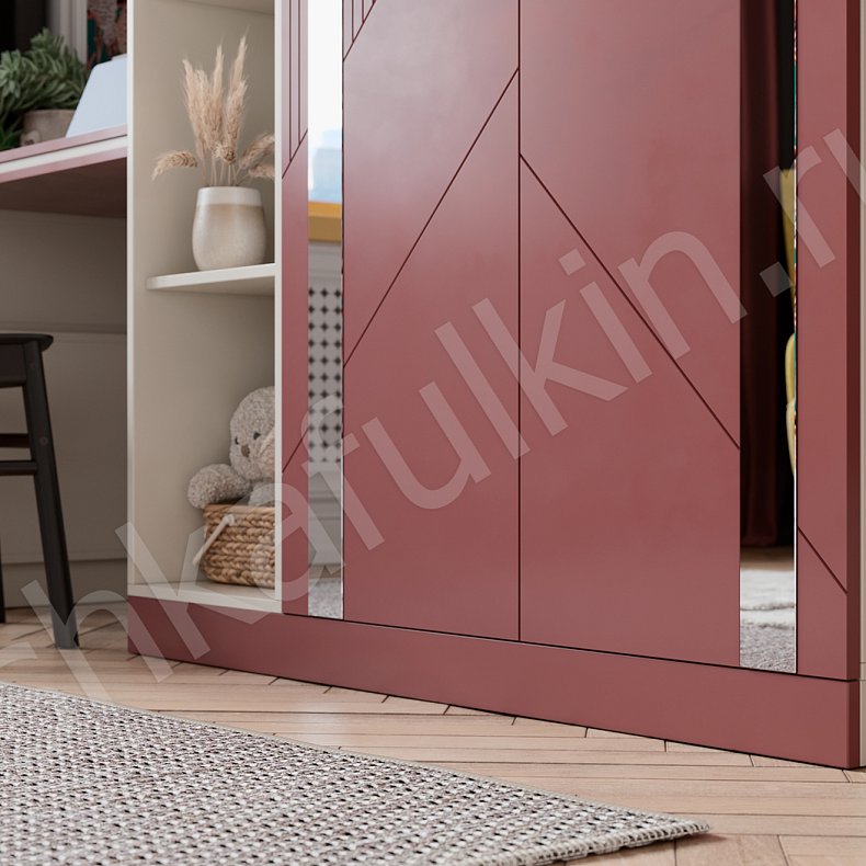 Изображение Детская Хадсон Древесный Зеленый Модерн 2х створчатые Детская Для книг Для вещей 8