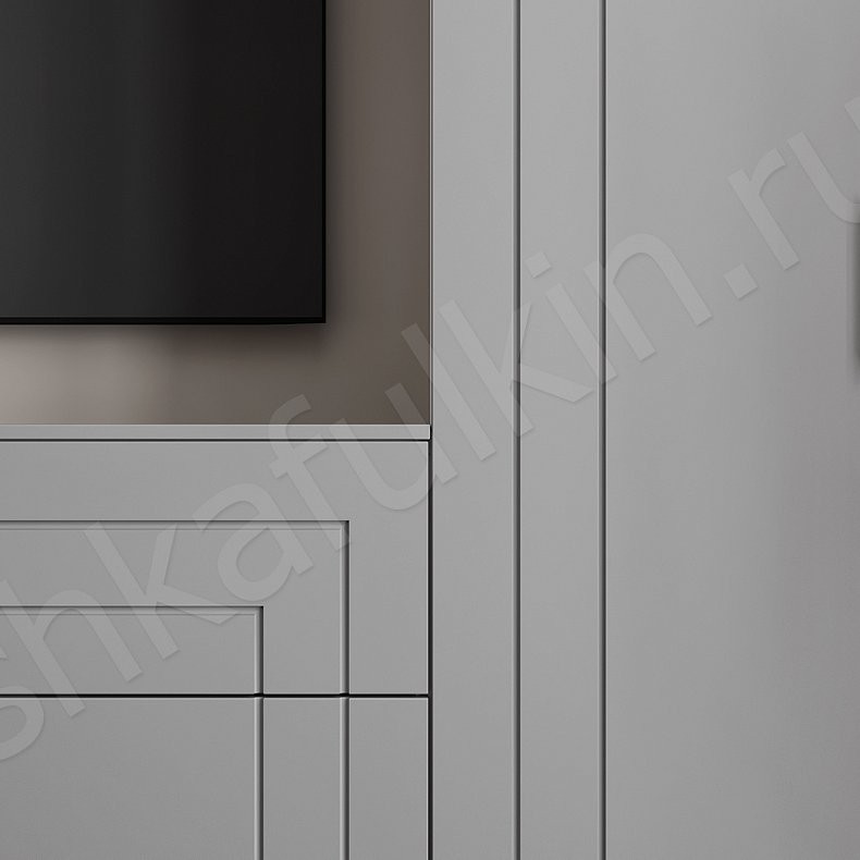 Изображение Гарнитур Виолетта Цветной Серый Синий Темные Минимализм 4х створчатые Спальня Под ТВ Для вещей 5