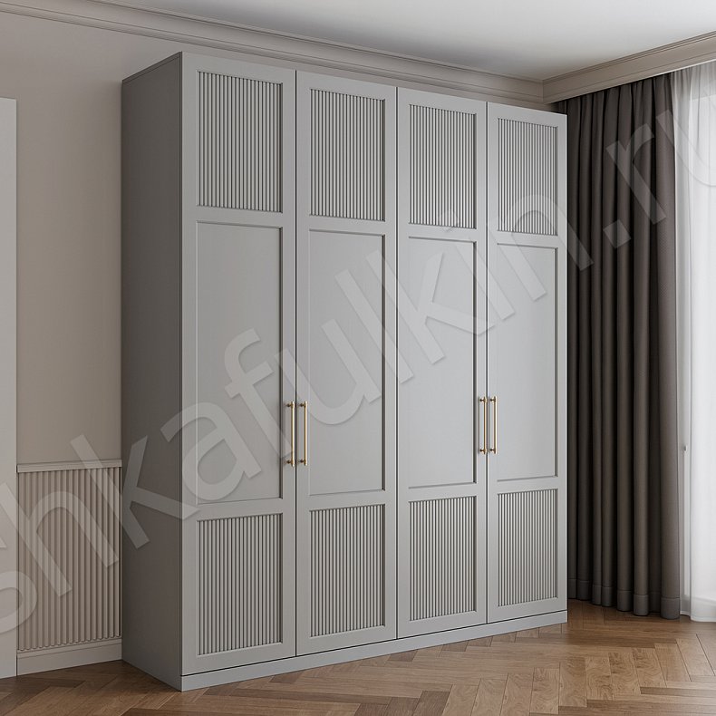 Изображение Шкаф Шелдон Цветной Серый Темные Зеленый Модерн 4х створчатые Гостиная Для вещей 2