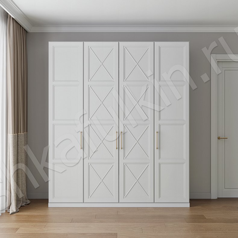 Шкаф Хемнэс Белый Красный Серый Светлые Классика 4х створчатые Гостиная Для вещей 3