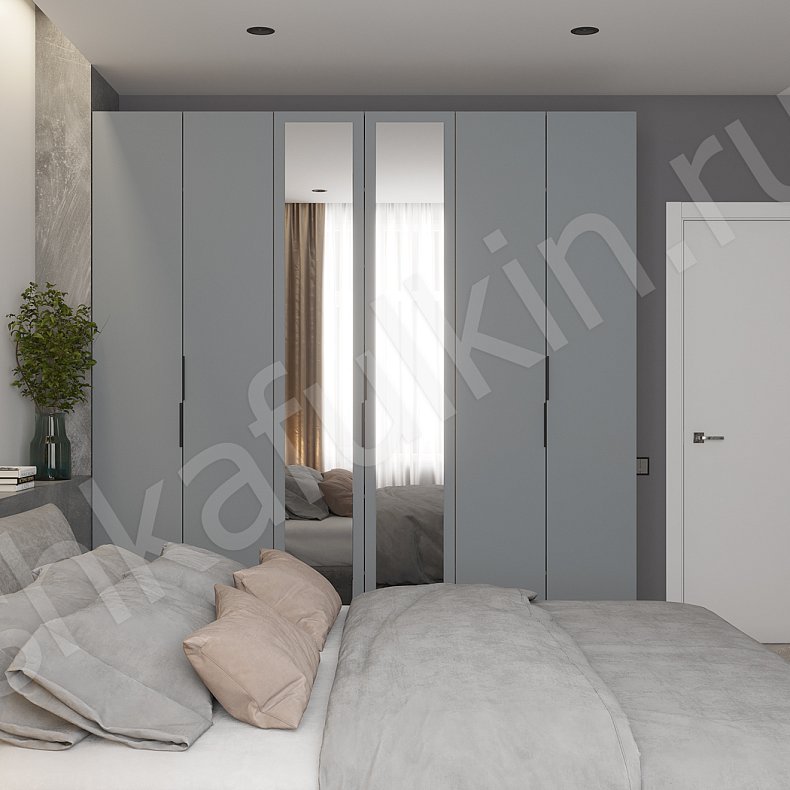 Шкаф Аксель Темные Светлые Синий Серый Коричневый Белый Минимализм 4х створчатые Спальня Для вещей Для белья 5