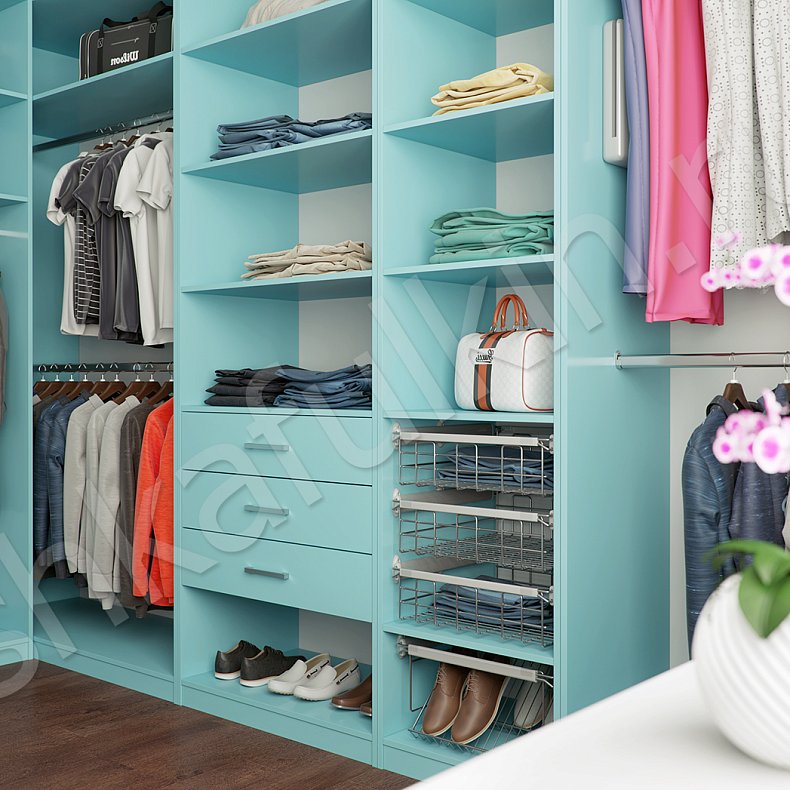 Гардеробная Лагуна Цветной Современный  Гардеробная  2