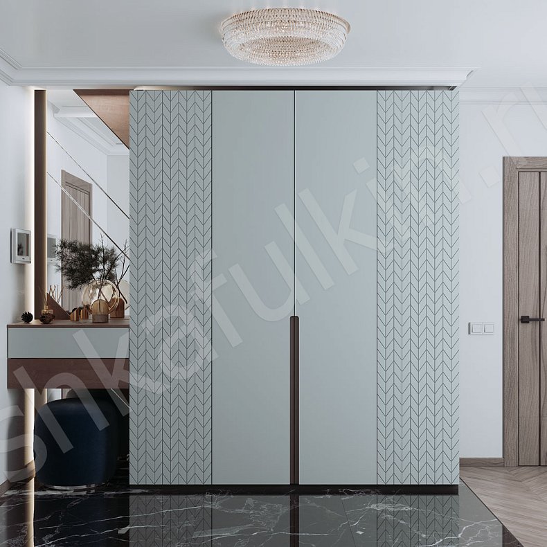 Прихожая Дуглас Светлые Серый Современный 4х створчатые Прихожая Для вещей