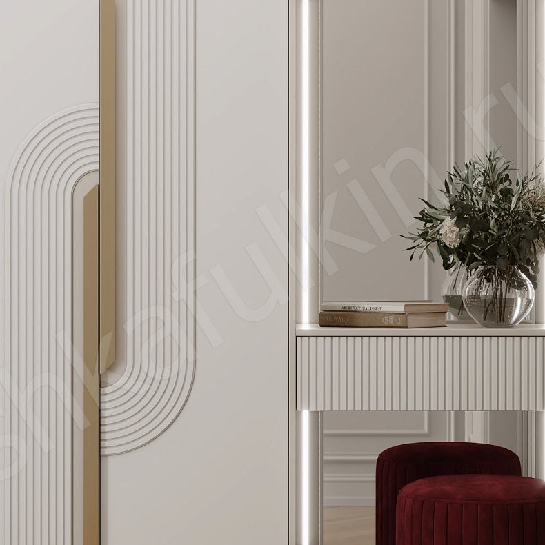 Прихожая Мекензи Белый Светлые Современный 2х створчатые Прихожая Для вещей 3