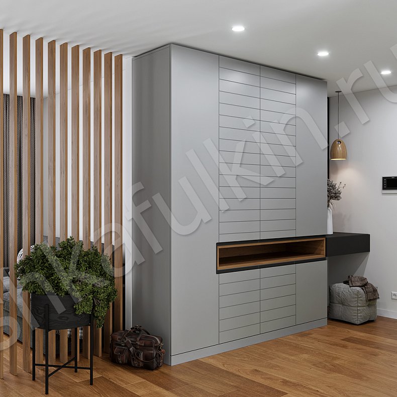 Изображение Прихожая Теодор Светлые Серый Хай-тек 4х створчатые Прихожая Для вещей 2