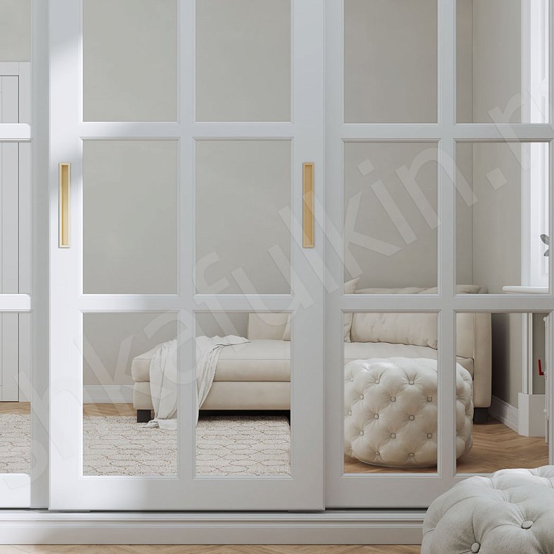 Изображение Шкаф-купе Виват Белый Классика 3х створчатые Гостиная Для вещей 3