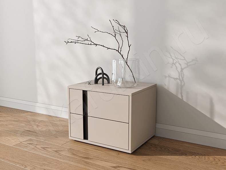 Тумба прикроватная Зиппи Черный Белый Коричневый Серый Светлые Темные Минимализм 2х створчатые Спальня Для декора