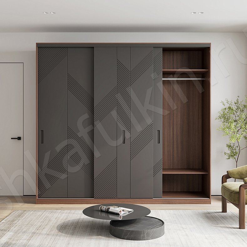 Шкаф-купе Фернандо Белый Древесный Серый Светлые Темные Современный 3х створчатые Гостиная Для вещей 7